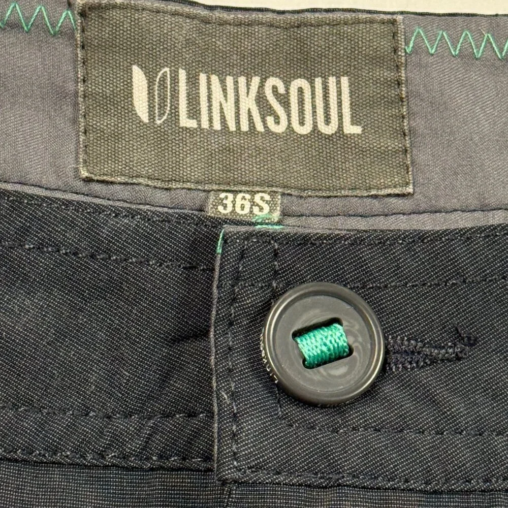 Linksoul 5 Pocket Pants Mens 36 x  27 Gray Golf Stretch Lightweight Short 36S‎